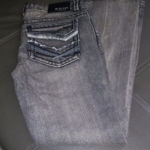 Black Blended Men's Slim Jeans - Charcoal